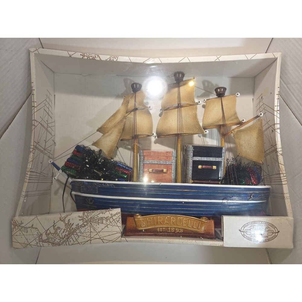 VINTAGE GHIRARDELLI CHOCOLATE SAILBOAT CARGO SHIP